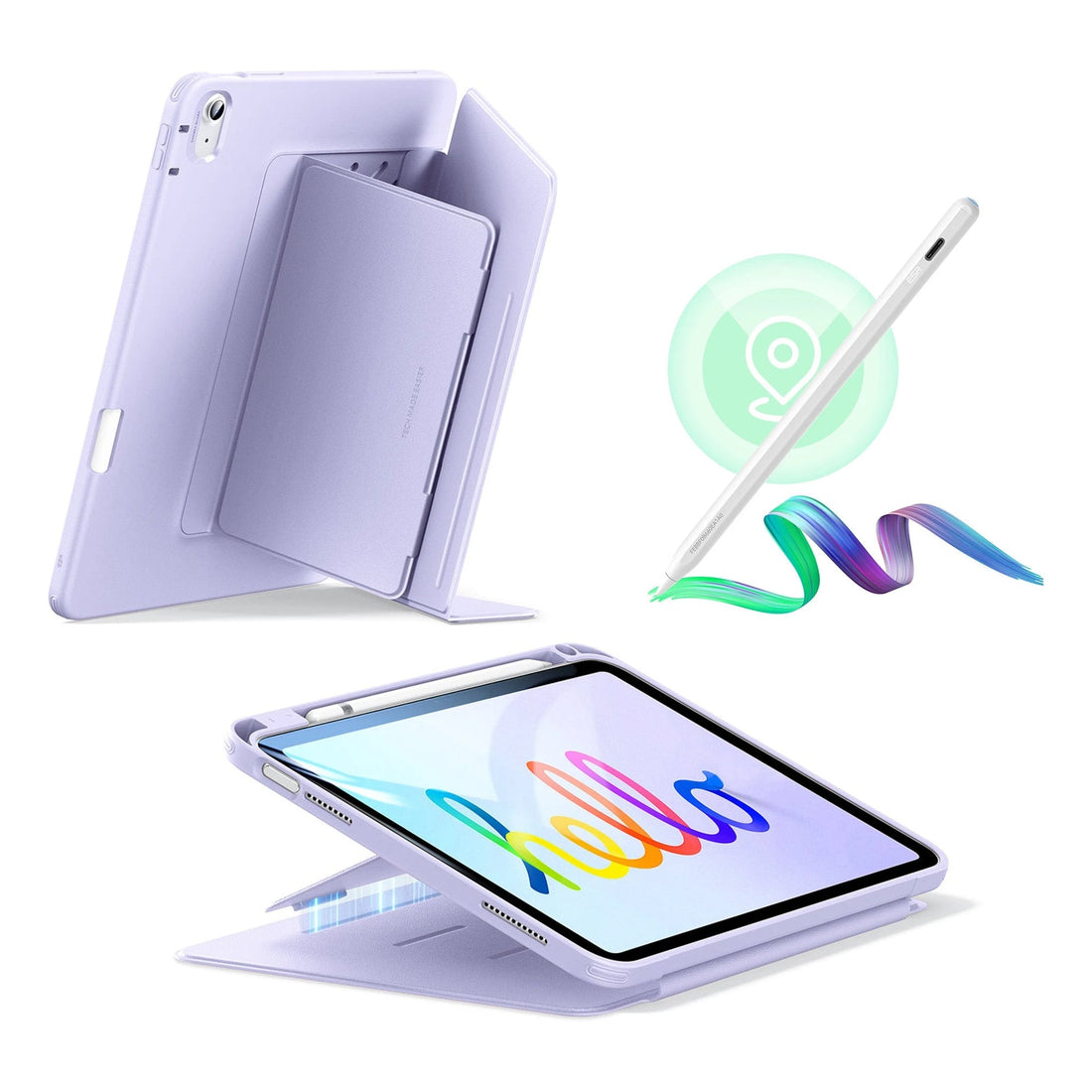 iPad 10th Gen Bundle Flip Magnetic Case with Geo Digital Pencil- Light Purple ESR ESR