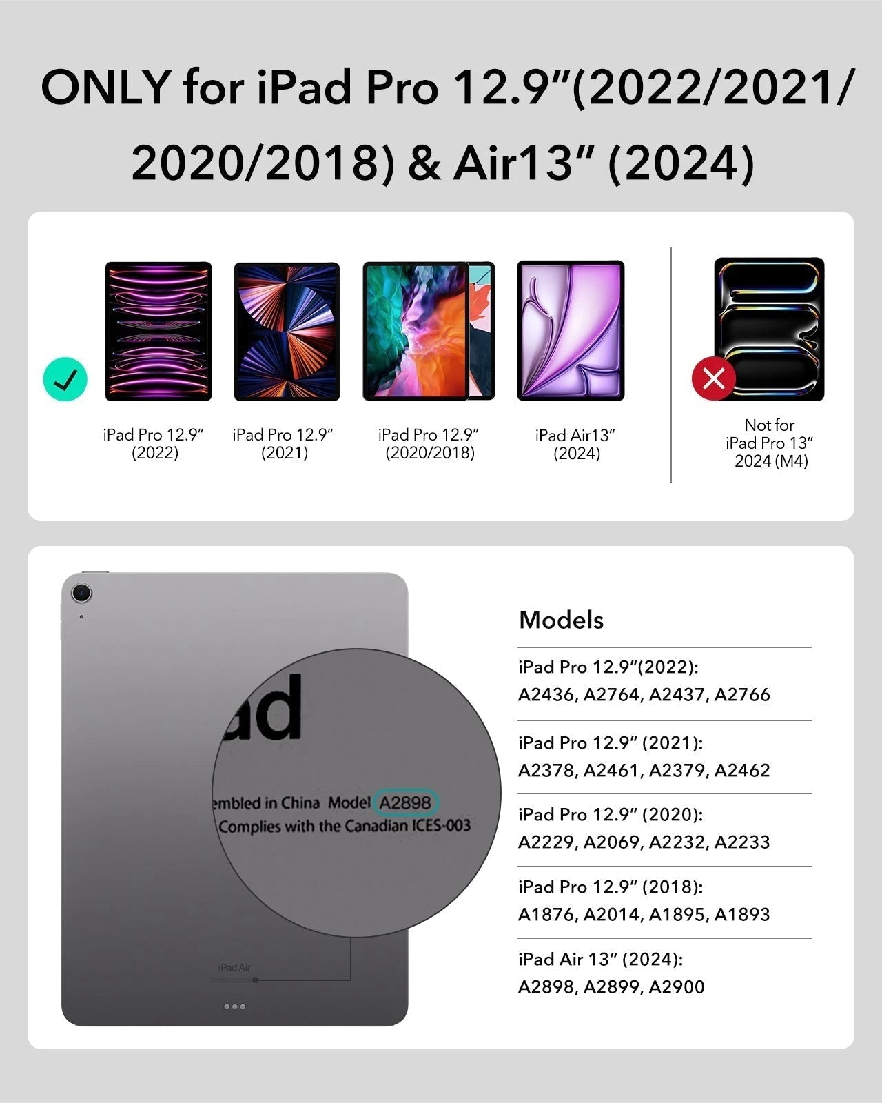 iPad Air 13 Zoll (2024) Rebound Magnetische Tastatur - DE Layout ESR ESR