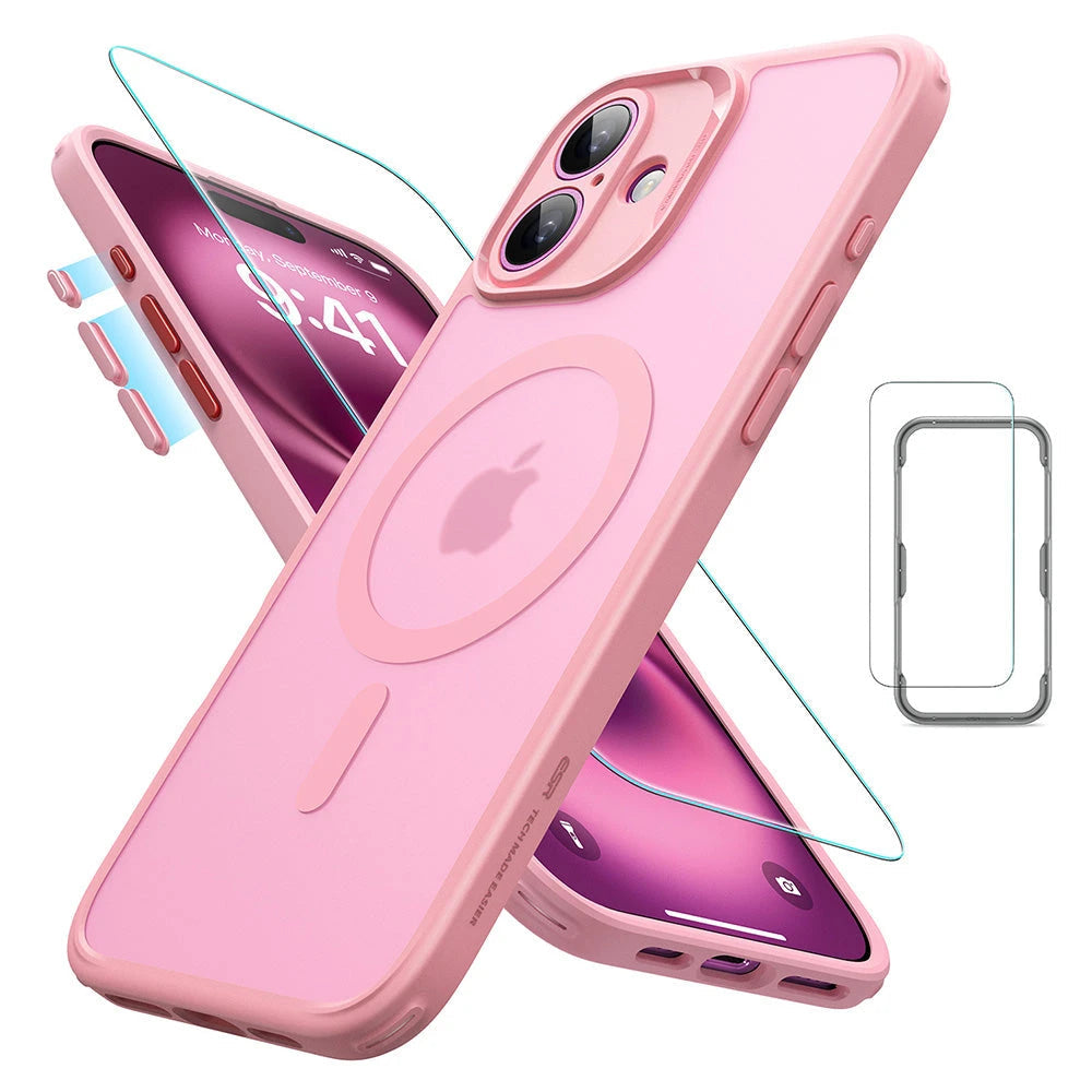 Frosted Pink iPhone 16 Plus Frosted MagSafe Case Set | ESR