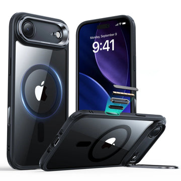 iPhone 17 Air Magsafe Case with Stand Camera Control Clear Black
