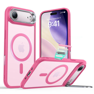 iPhone 17 Air Magsafe Case with Stand Camera Control Frosted Pink
