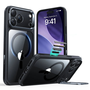 iPhone 17 Pro Max Classic Hybrid Magsafe Case with Stand Camera Control Clear Black