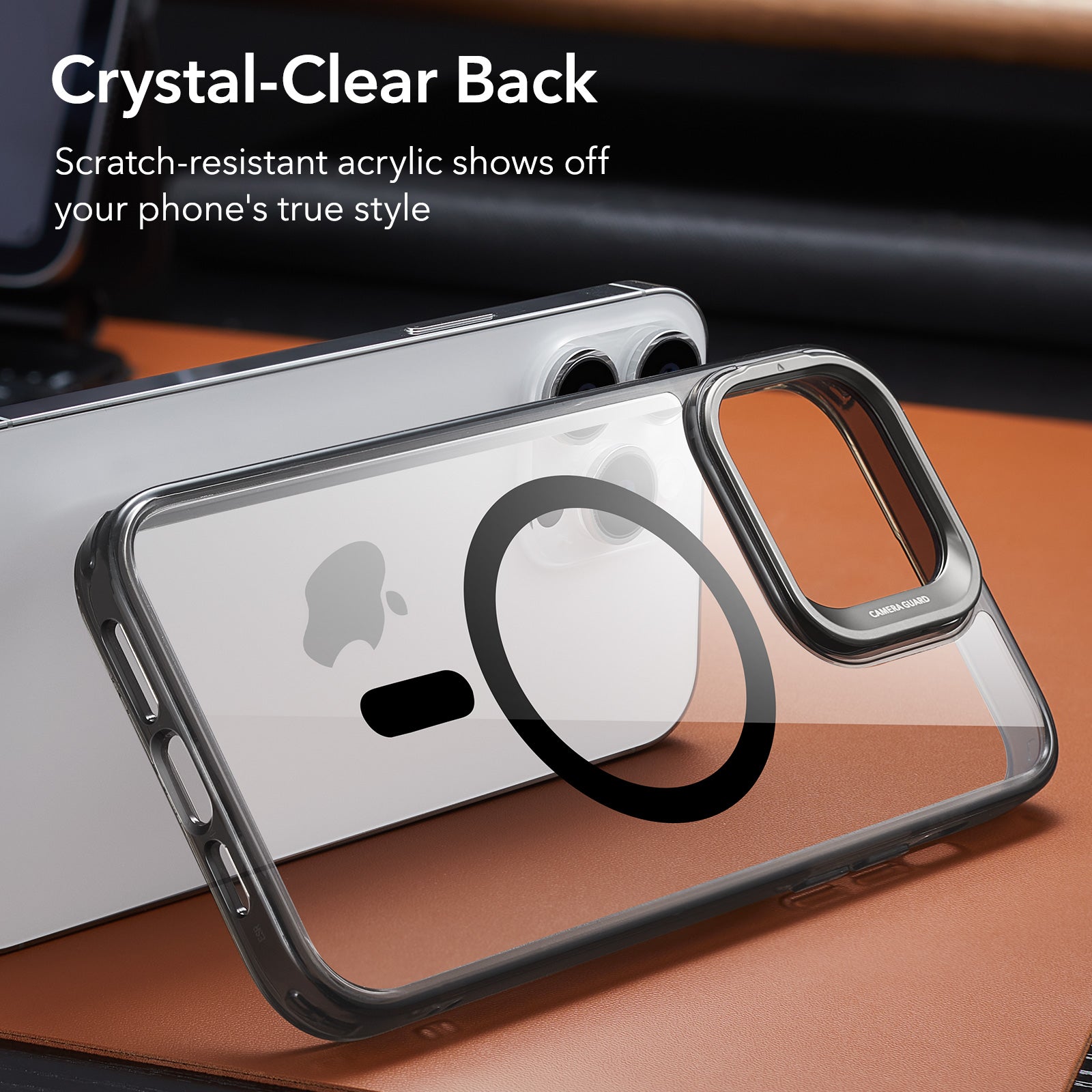 iPhone 13 Pro Max Classic Hybrid Case with Stash Stand (HaloLock) - Clear Black ESR ESR