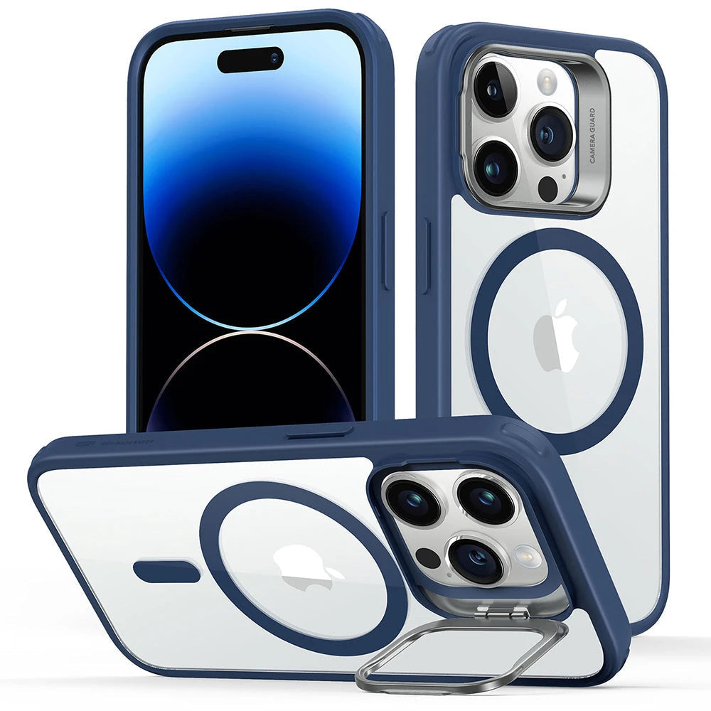 iPhone 14 Pro Classic Hybrid Case with Stash Stand (HaloLock) - Clear Blue ESR ESR