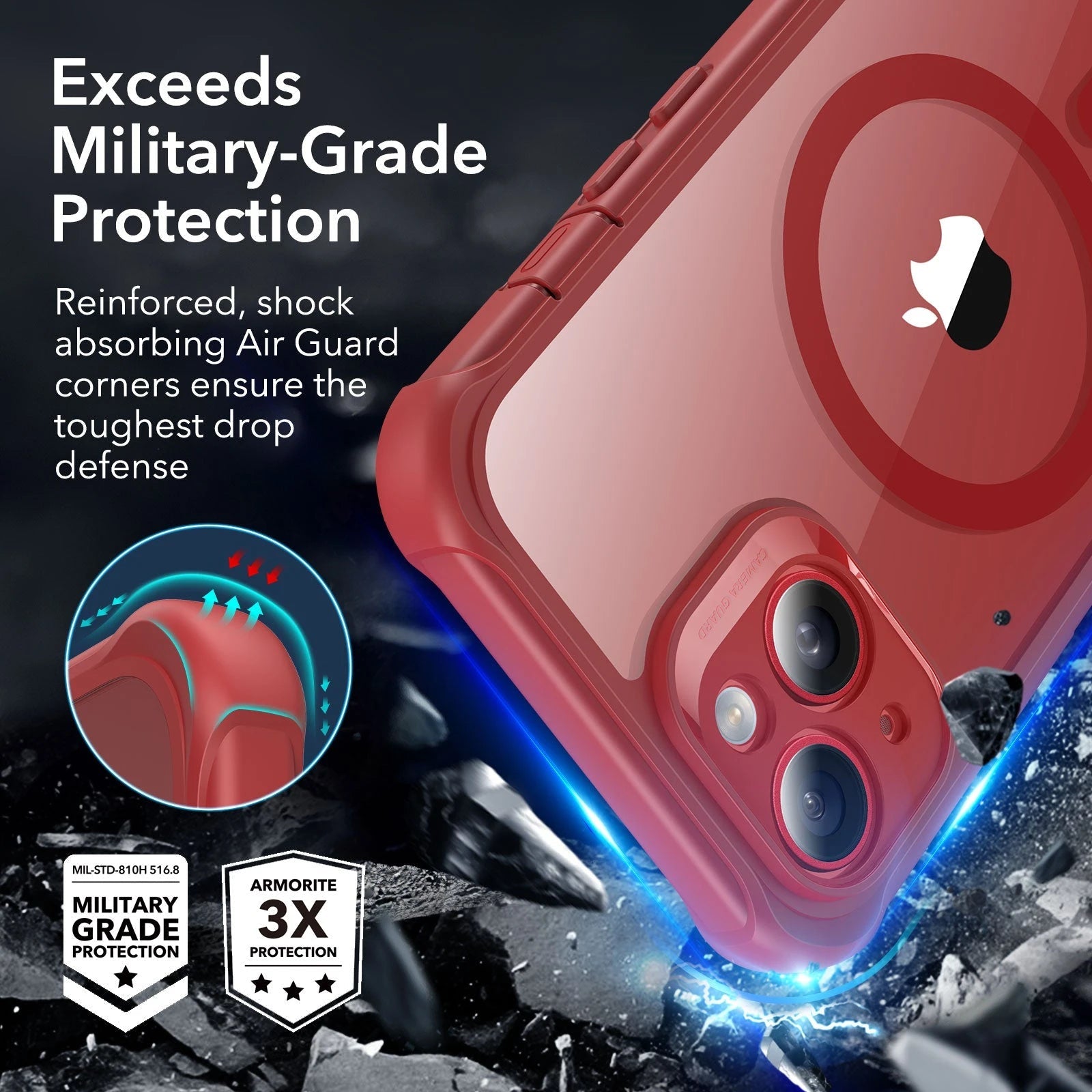 iPhone 14 Armor Tough Case (HaloLock) - Clear Red ESR ESR