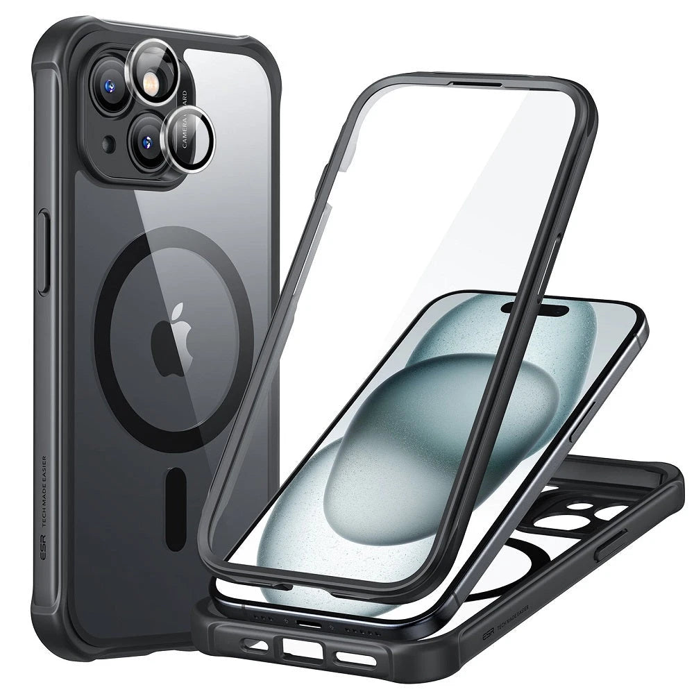 iPhone 15 Armor Tough Case (HaloLock) - Clear Black ESR