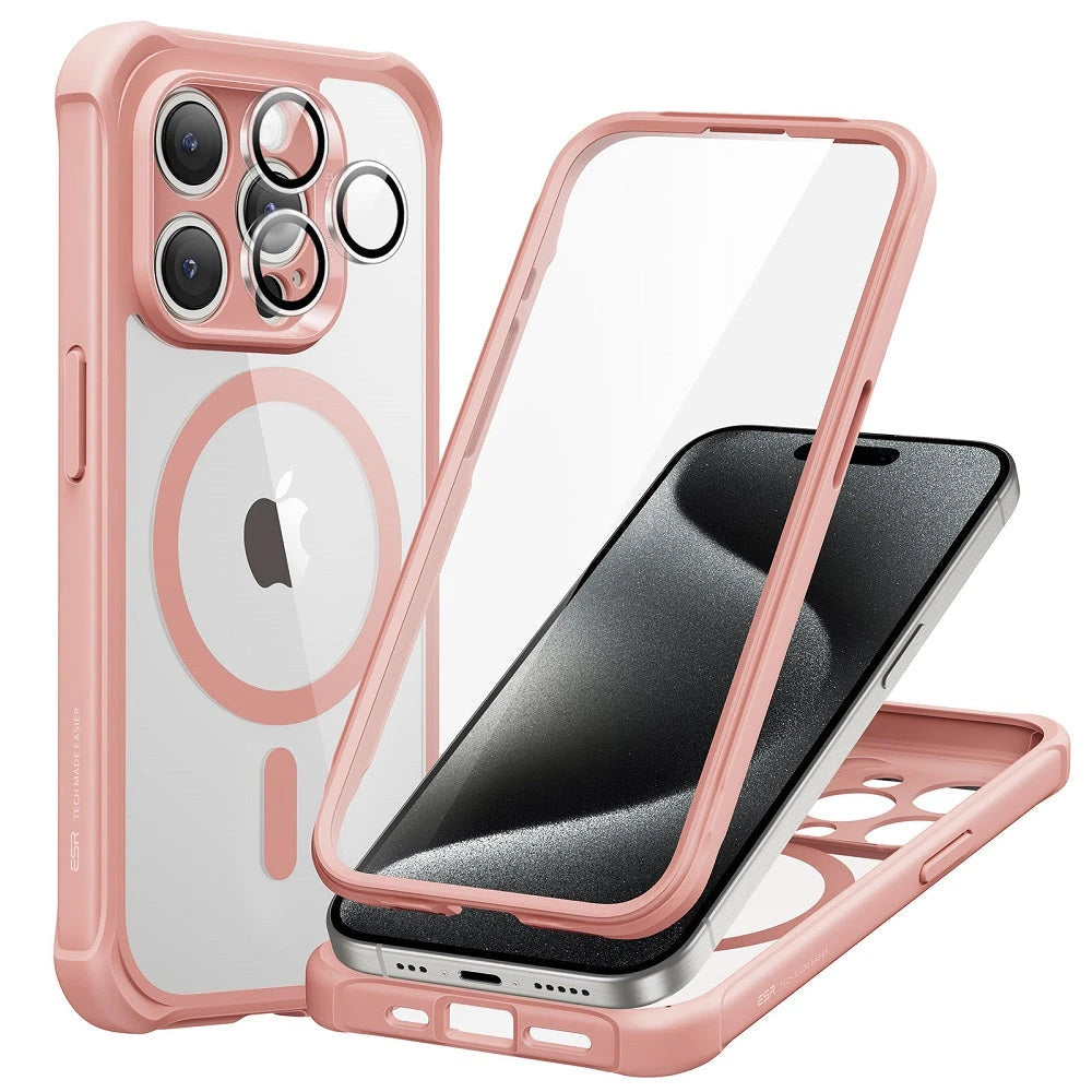 iPhone 15 Pro Max Armor Tough Case (HaloLock) - Clear Pink ESR