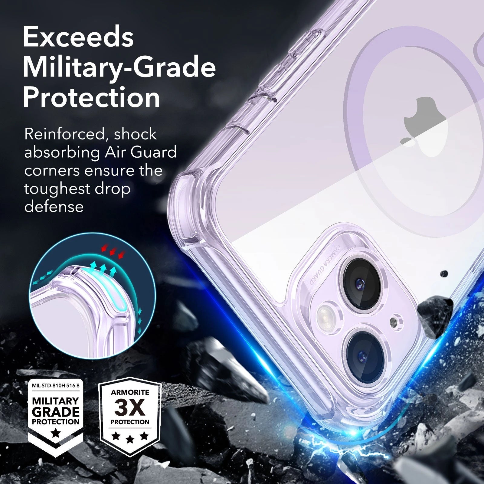 iPhone 14 Armor Tough Case (HaloLock) - Clear Purple ESR ESR