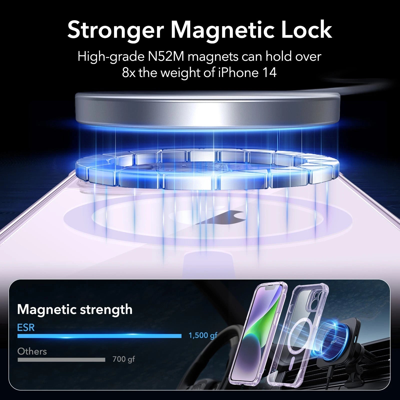 iPhone 14 Armor Tough Case (HaloLock) - Clear Purple ESR ESR