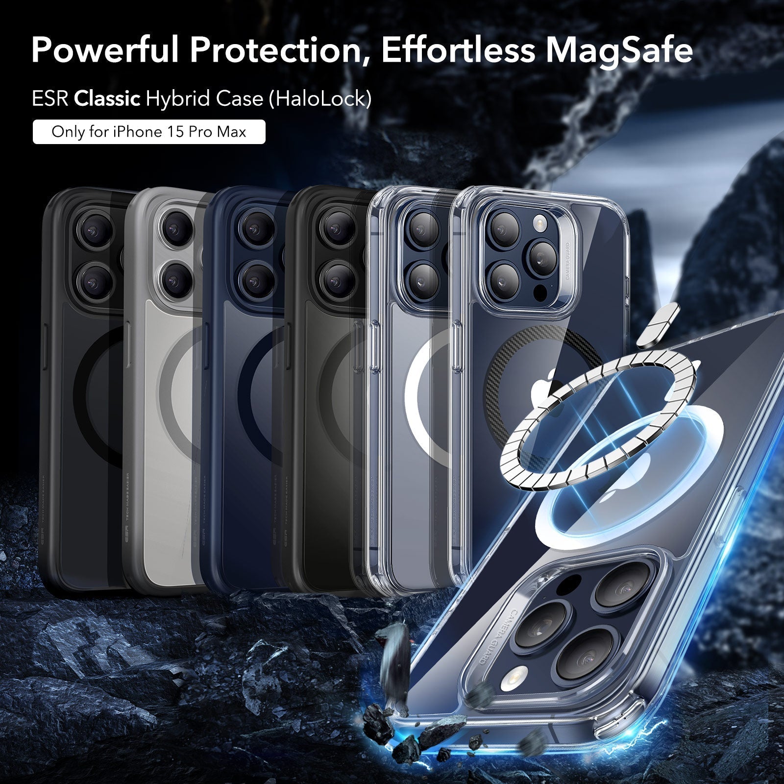 iPhone 15 Pro Max Classic Hybrid Case (HaloLock) - Frosted Clear ESR ESR