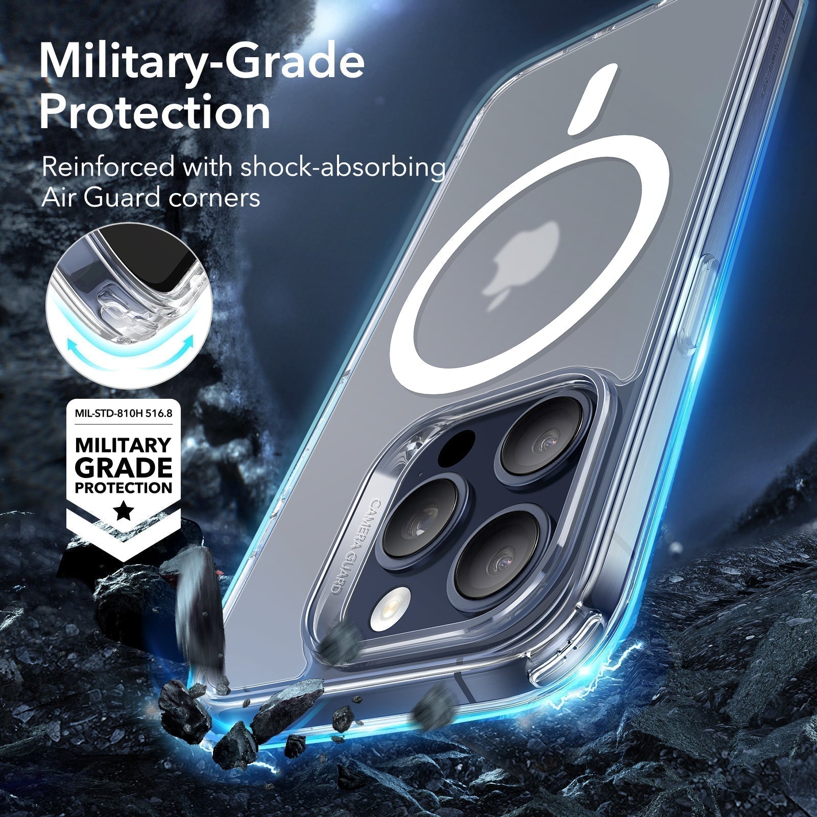 iPhone 15 Pro Max Classic Hybrid Case (HaloLock) - Frosted Clear ESR ESR
