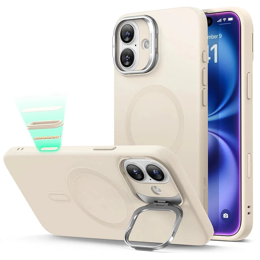 iPhone 16 Plus Cloud Soft Magnetic Case (Camera Control, Stash Stand) - Light Tan ESR ESR