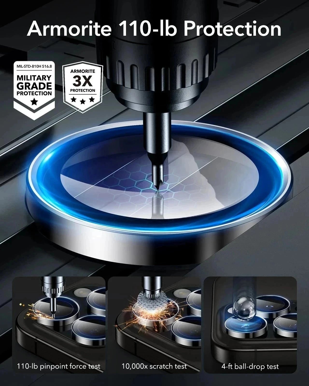 Phone 16 Pro Max Classic Hybrid Magnetic Case (Camera Control) & Privacy Screen Protector Bundle - Clear ESR ESR