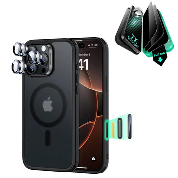 iPhone 16 Pro Max Classic Hybrid Magnetic Case (Camera Control) & Privacy Screen Protector Bundle - Frosted Black ESR ESR