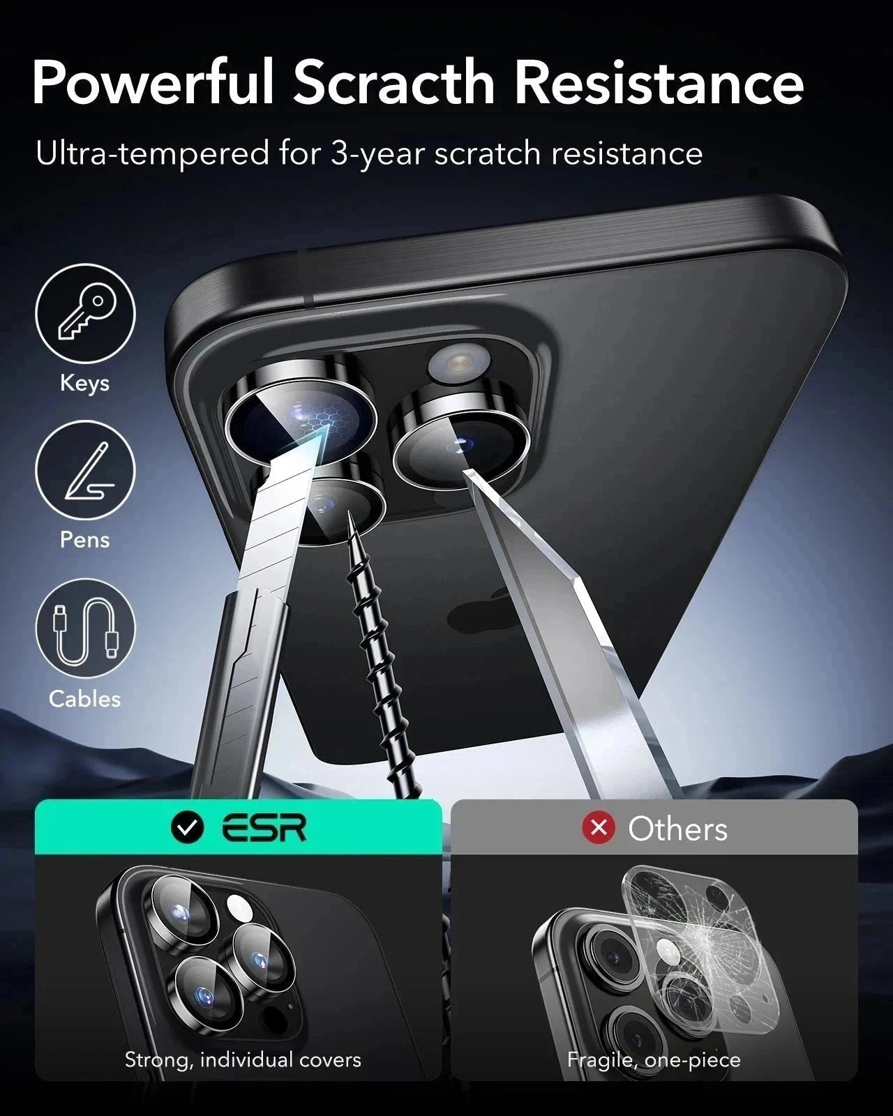 Phone 16 Pro Max Classic Hybrid Magnetic Case (Camera Control) & Privacy Screen Protector Bundle - Clear ESR ESR