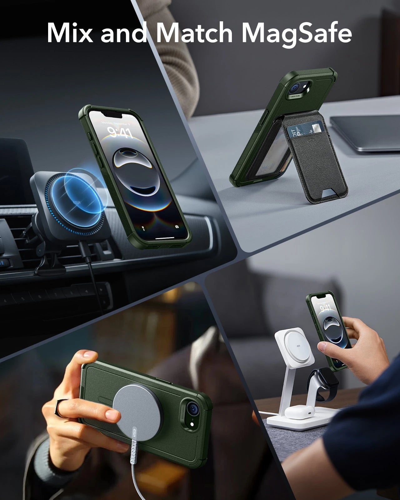 iPhone 16e HaloLock Cyber Tough Case - Dark Green ESR ESR