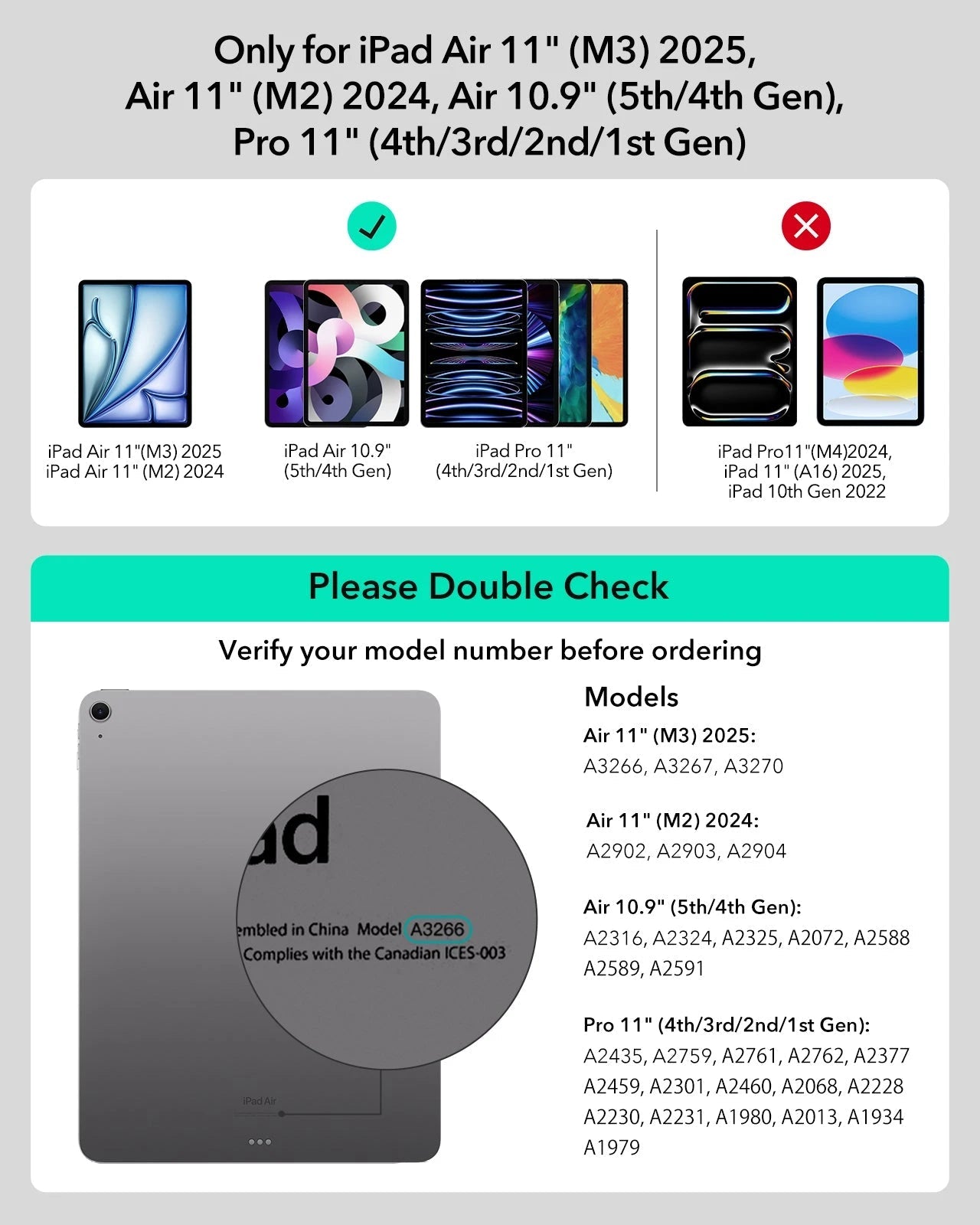 iPad Air 11” (2025) Rebound Magnetic Keyboard Case - US Layout-Black ESR ESR