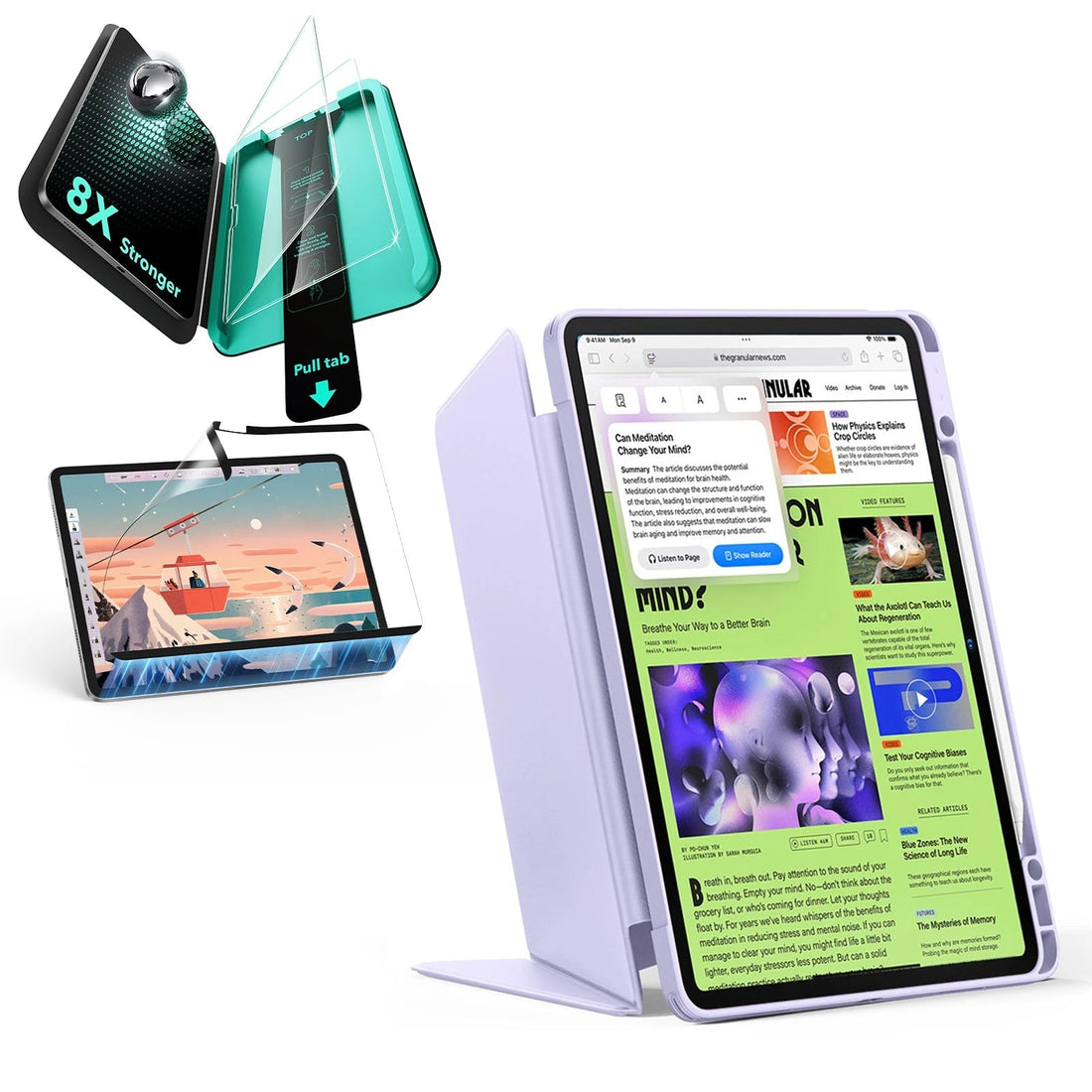 iPad Air 13" (2025) Flip Transformation Bundle - Light Purple ESR ESR