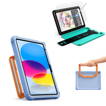 iPad 11" (A16) 2025 Kids Write & Protect Bundle - Sky Blue