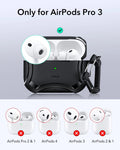 15W 3-in-1 Wireless Charging Station with CryoBoost (HaloLock) and AirPods Pro 3 Cyber Tough Case Bundle - Black - US Plug ESR ESR
