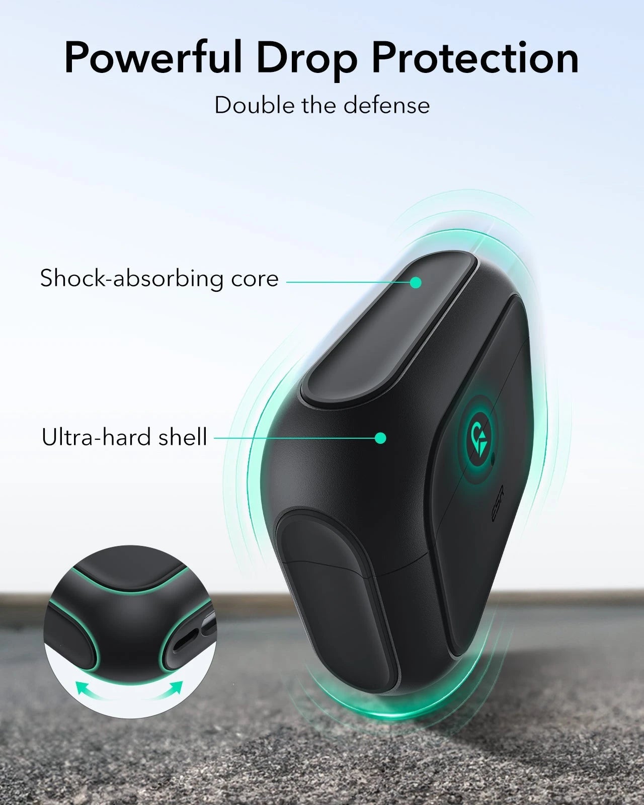 15W 3-in-1 Wireless Charging Station with CryoBoost (HaloLock) and AirPods Pro 3 Orbit Hybrid Case Bundle - Black - US Plug ESR ESR