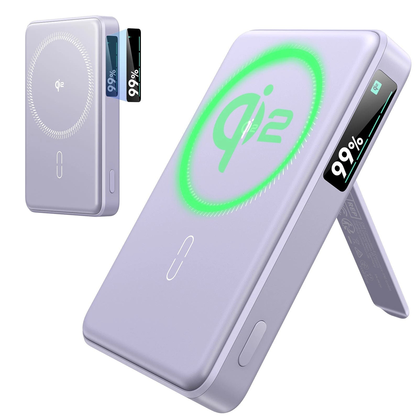 Qi2 MagSlim Kickstand Power Bank (10K) - Lavender ESR ESR