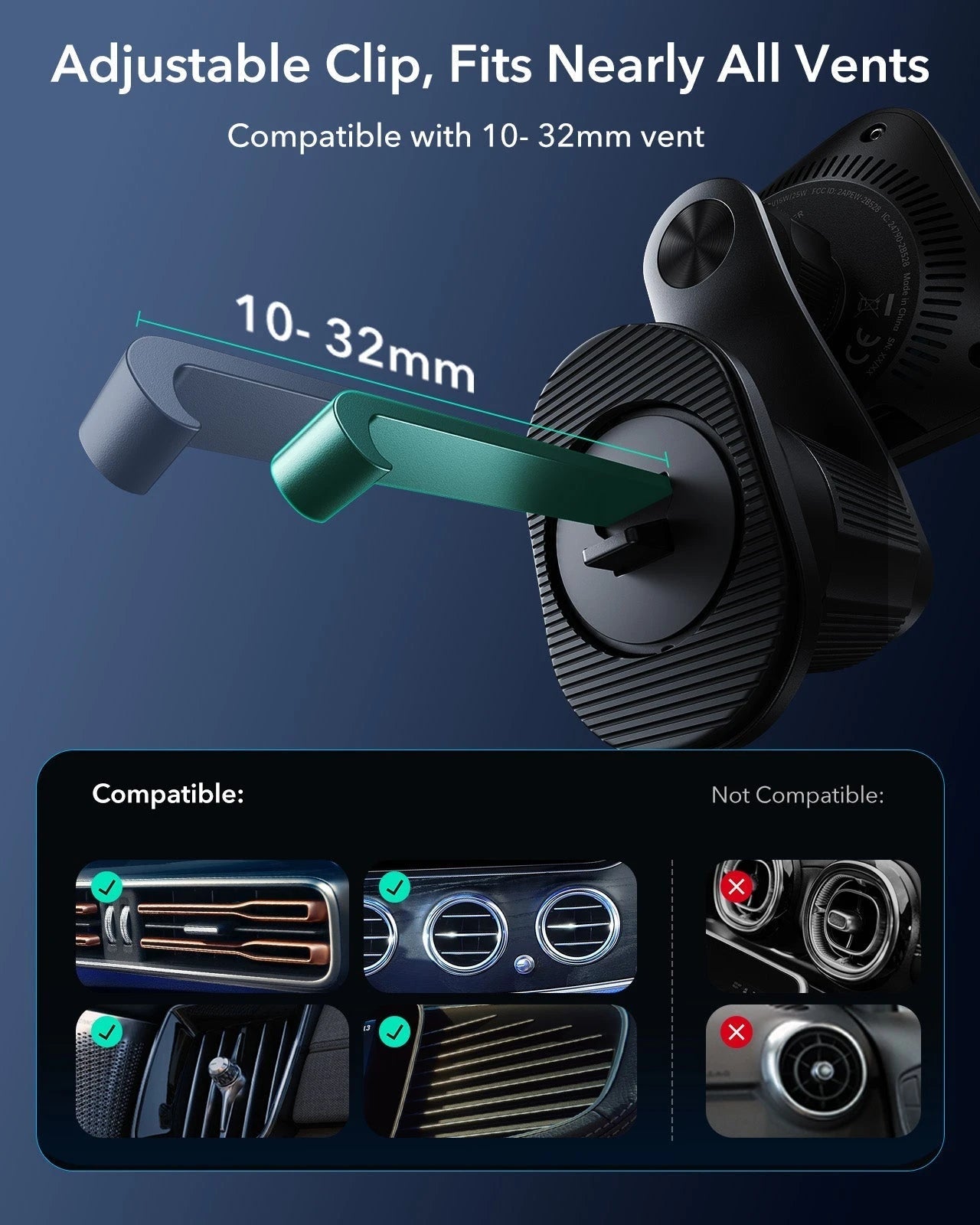 25W CryoBoost Foldable 3-in-1 Magnetic Charger and Car Charger (Air Vent)  Bundle– EU Plug-Black ESR ESR