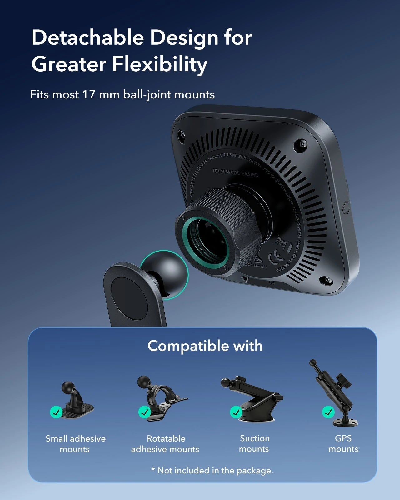 25W CryoBoost Foldable 3-in-1 Magnetic Charger and Car Charger (Air Vent)  Bundle– EU Plug-Black ESR ESR