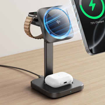3-in-1 Magnetic Charging Station (15W)- Black - EU PLUG ESR ESR