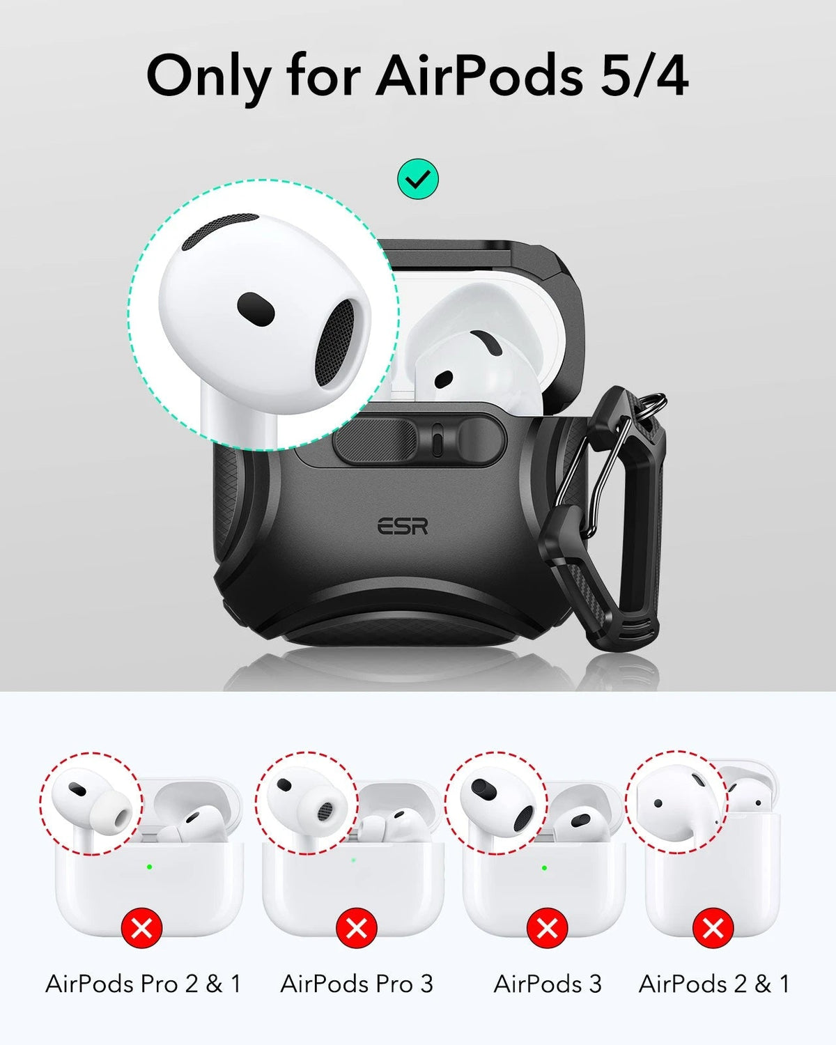 AirPods 5 Cyber FlickLock Magnetic Case - Black ESR ESR