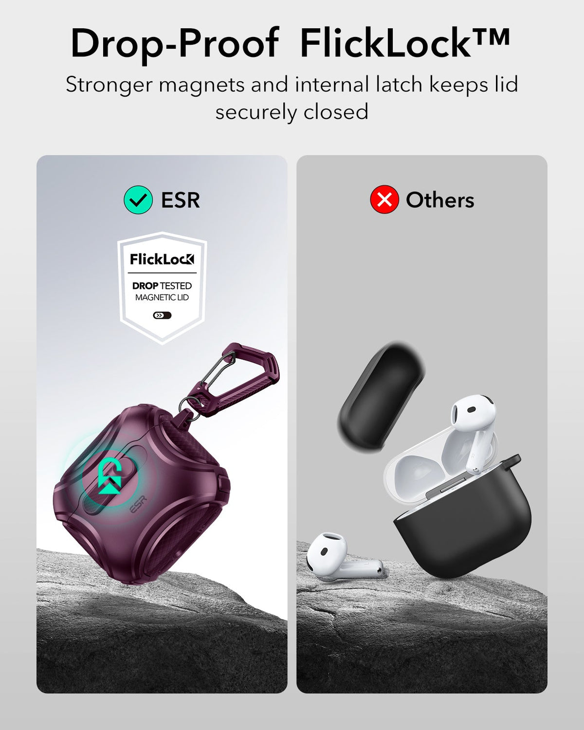 AirPods 5 Cyber FlickLock Magnetic Case - Burgundy ESR ESR
