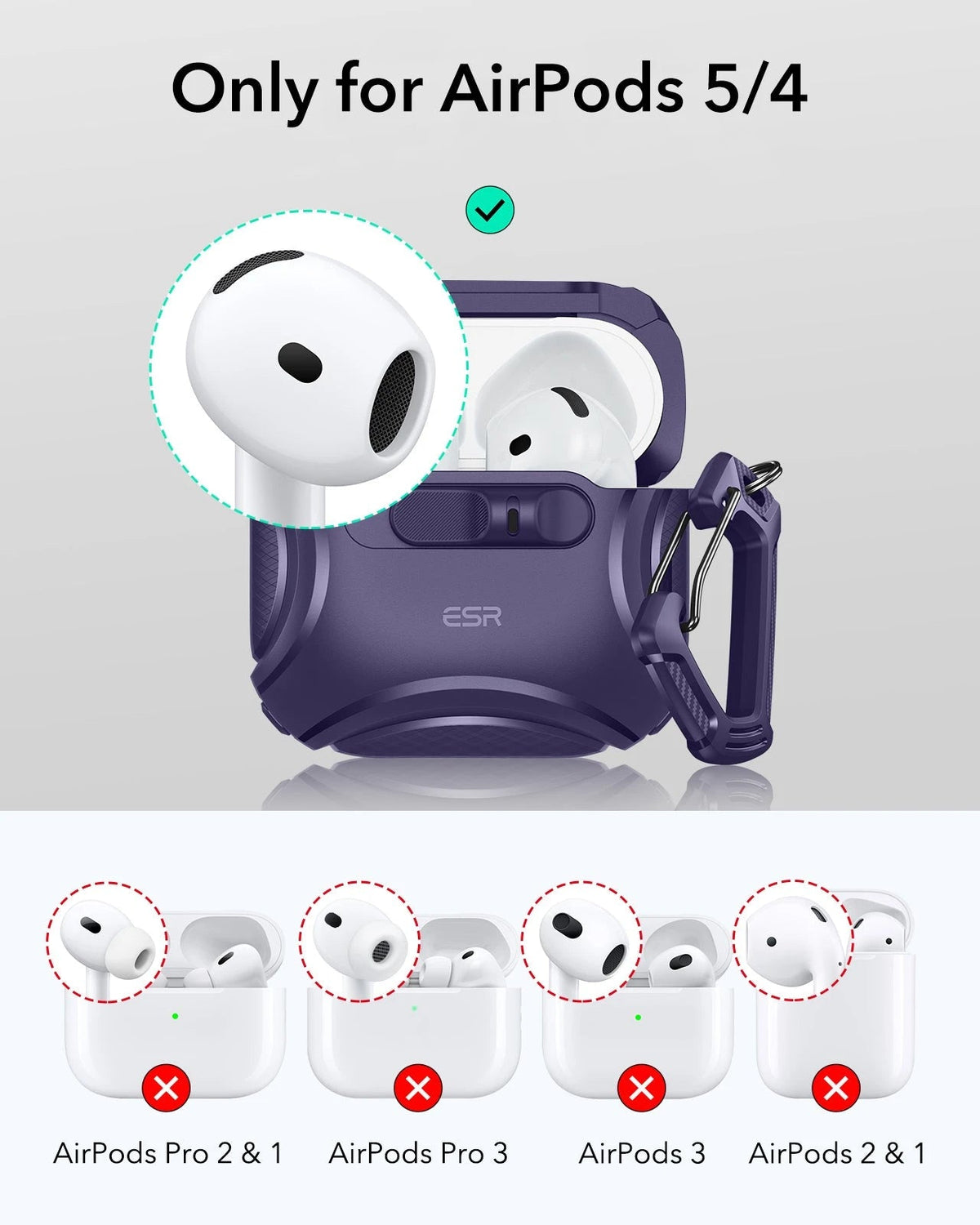 AirPods 5 Cyber FlickLock Magnetic Case - Purple ESR ESR