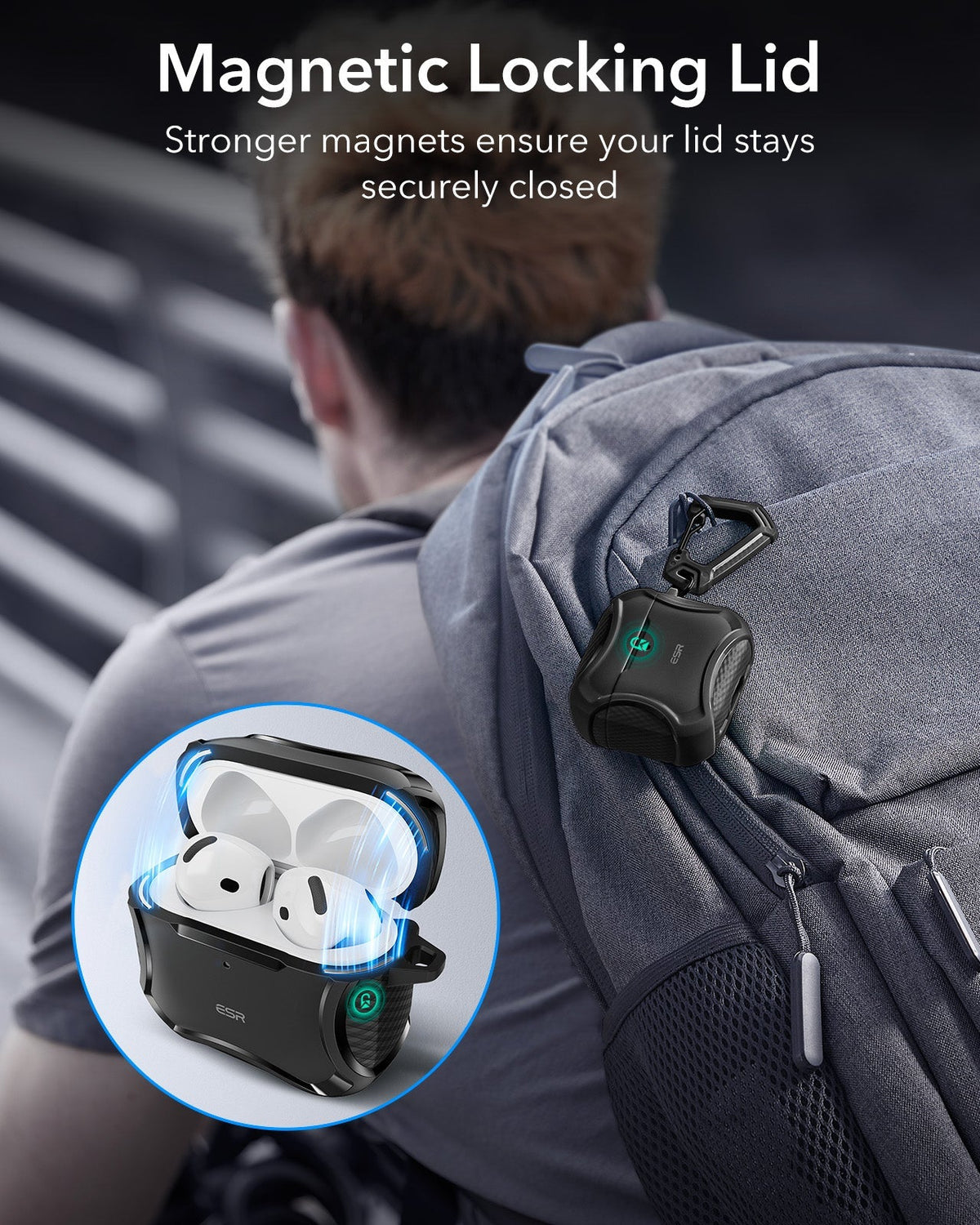 AirPods 5 Cyber Tough Magnetic Case - Black ESR ESR