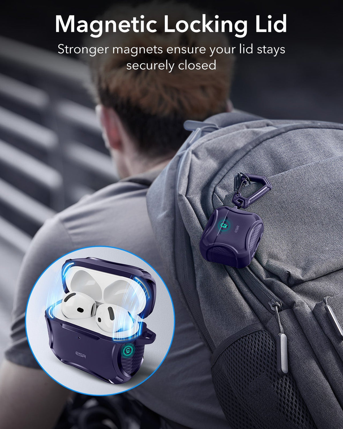 AirPods 5 Cyber Tough Magnetic Case - Purple ESR ESR