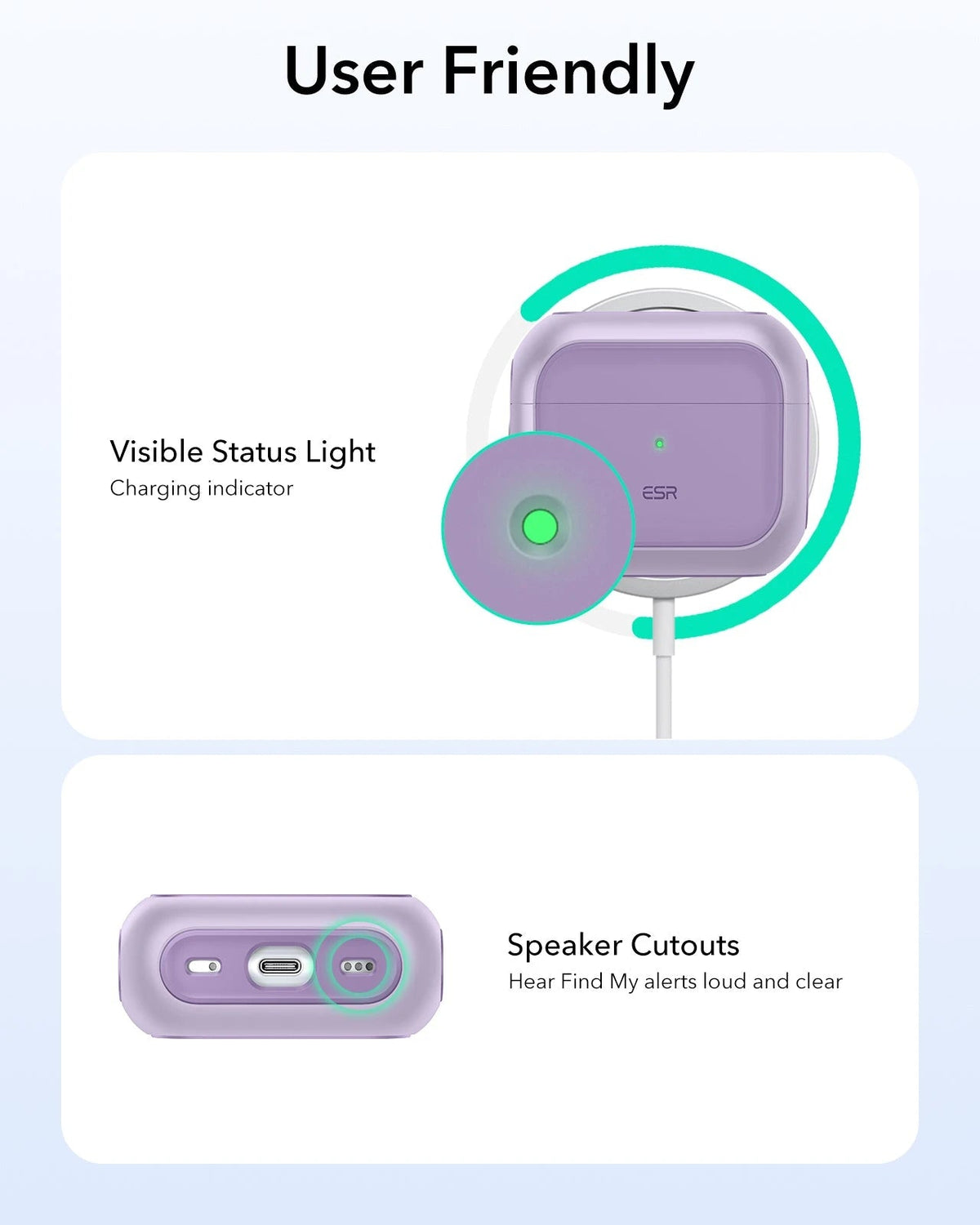 AirPods 5 Orbit Hybrid Magnetic Case - Purple ESR ESR