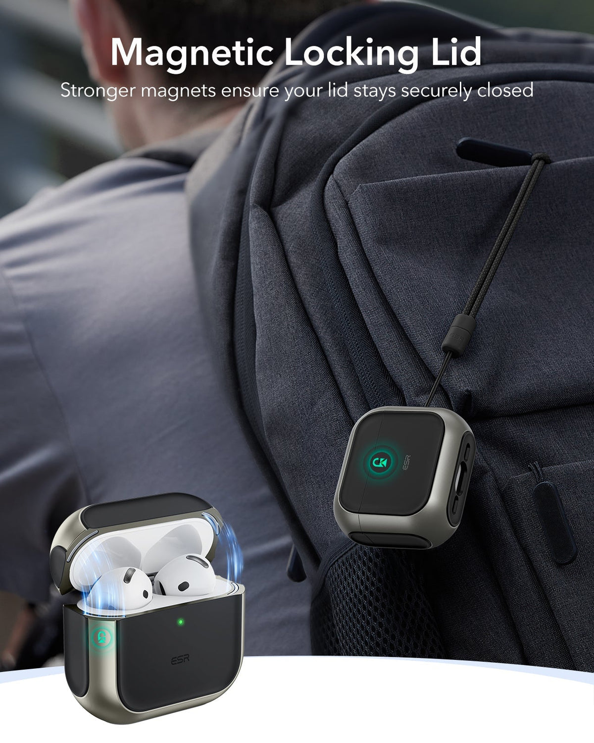 AirPods 5 Orbit Hybrid Magnetic Case - Titanium ESR ESR