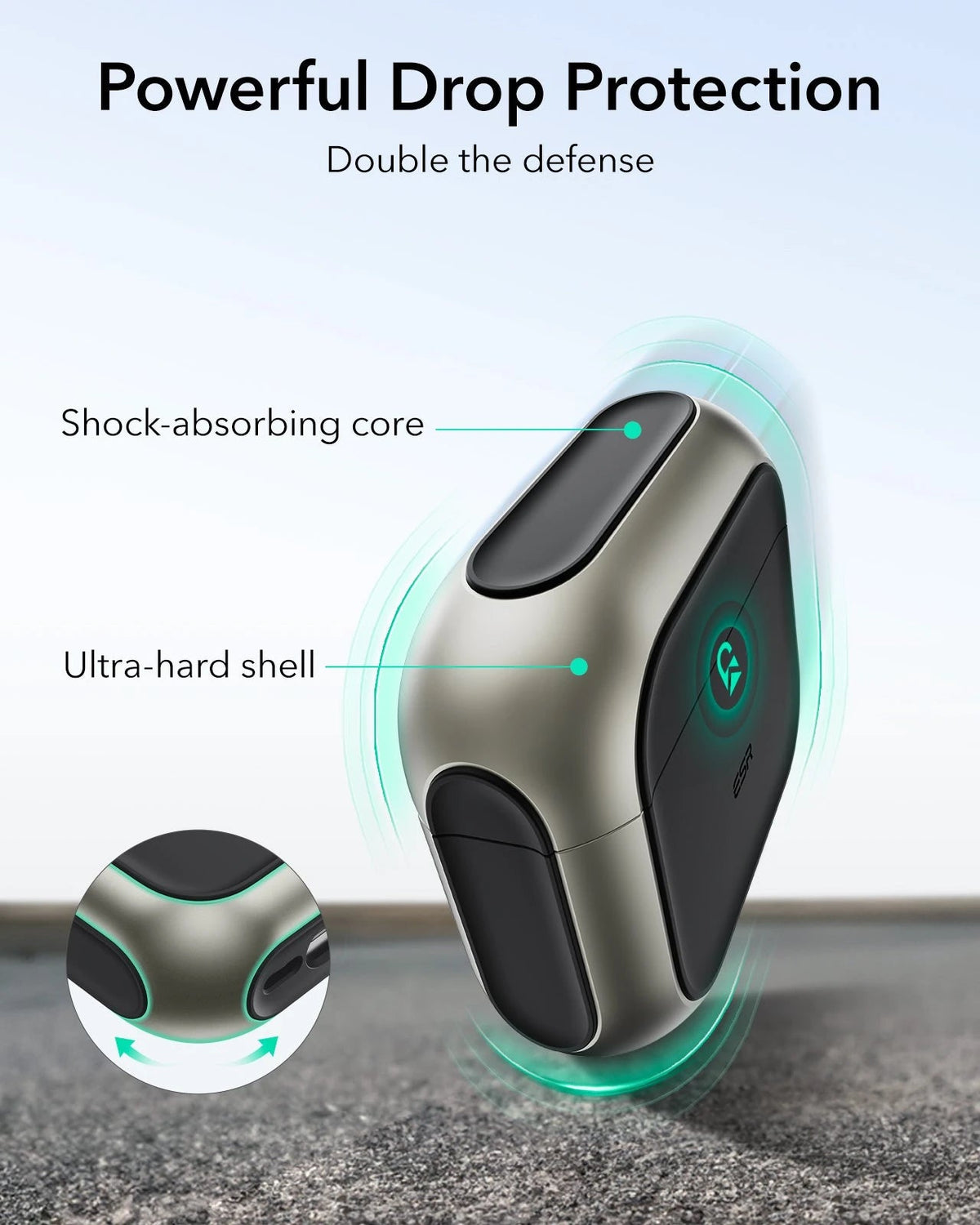 AirPods 5 Orbit Hybrid Magnetic Case - Titanium ESR ESR