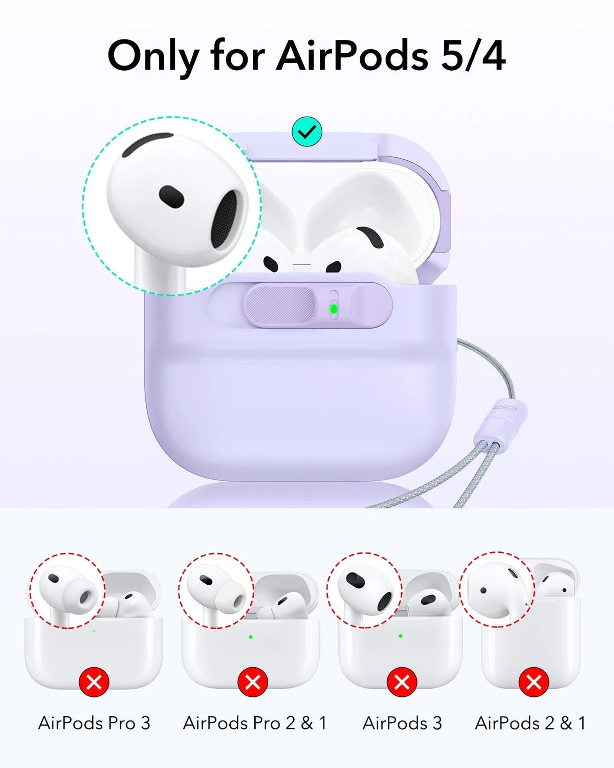 AirPods 5 Pulse FlickLock Magnetic Case - Lavender ESR ESR