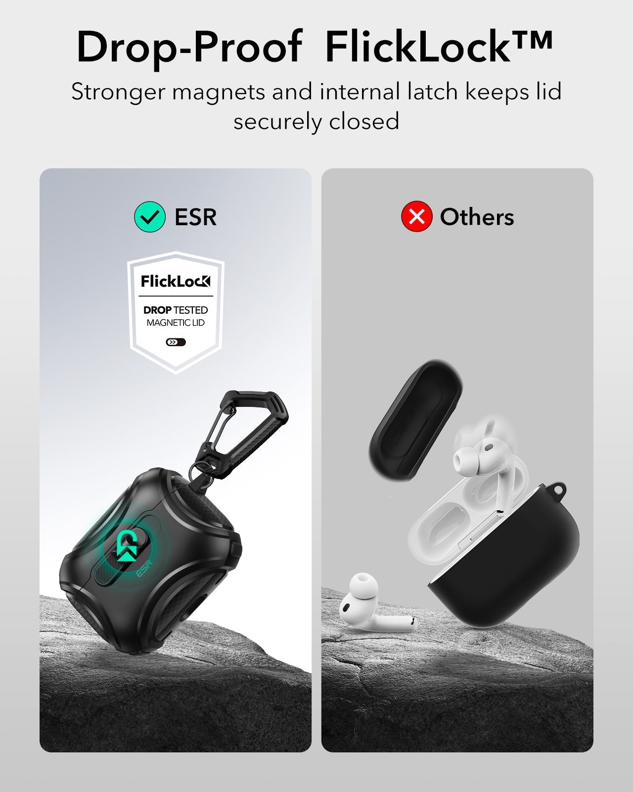 AirPods Pro 3 Dual Style Security Lock Bundle - Black & White ESR ESR