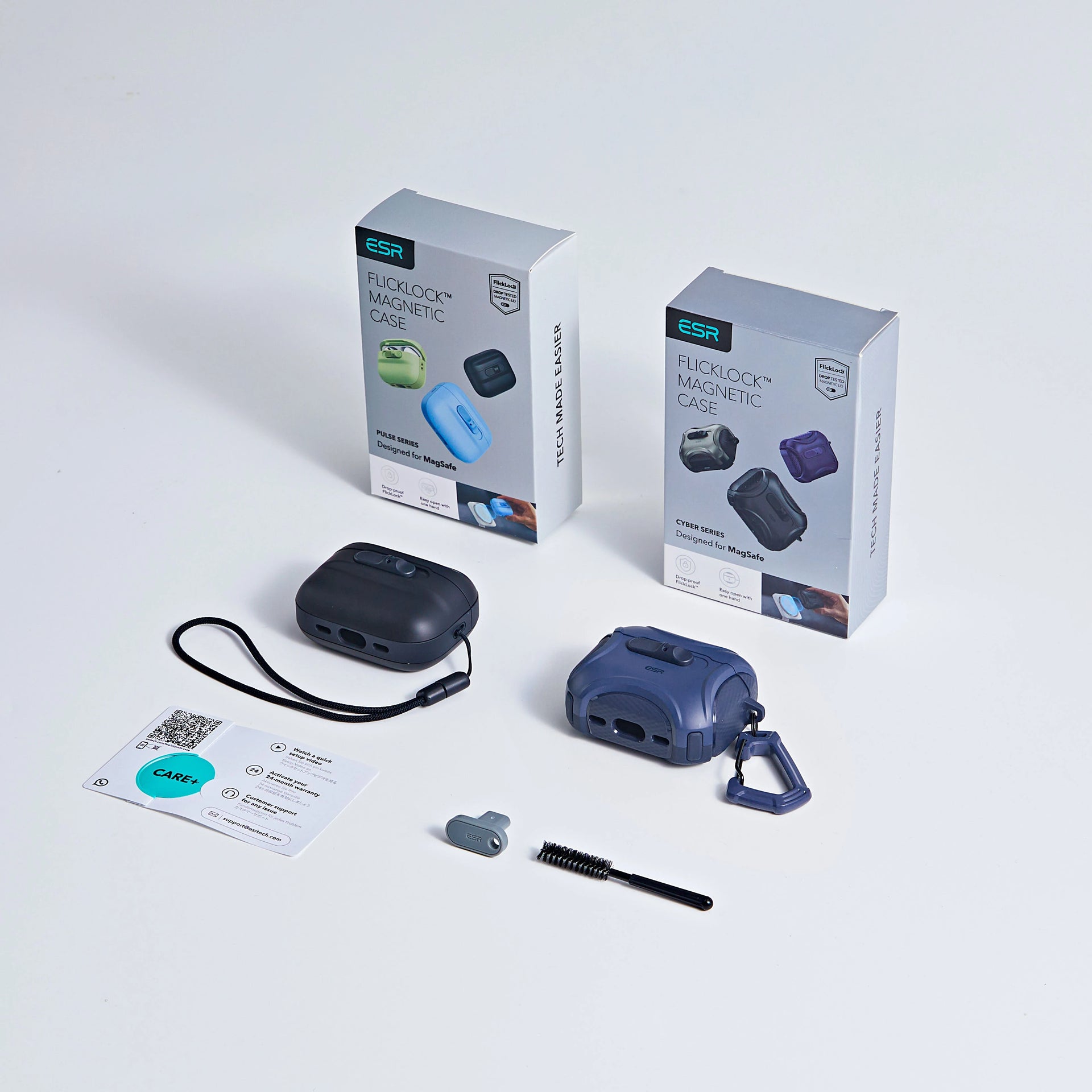 AirPods Pro 3 Dual Style Security Lock Bundle - Navy Blue & Black ESR ESR