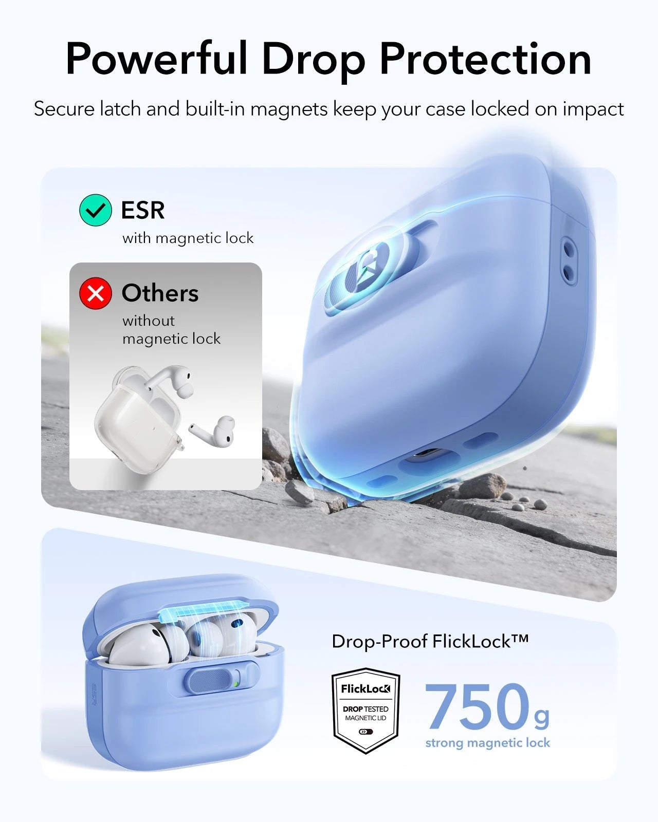 AirPods Pro 3 Pulse FlickLock Magnetic Case - Light Blue ESR ESR
