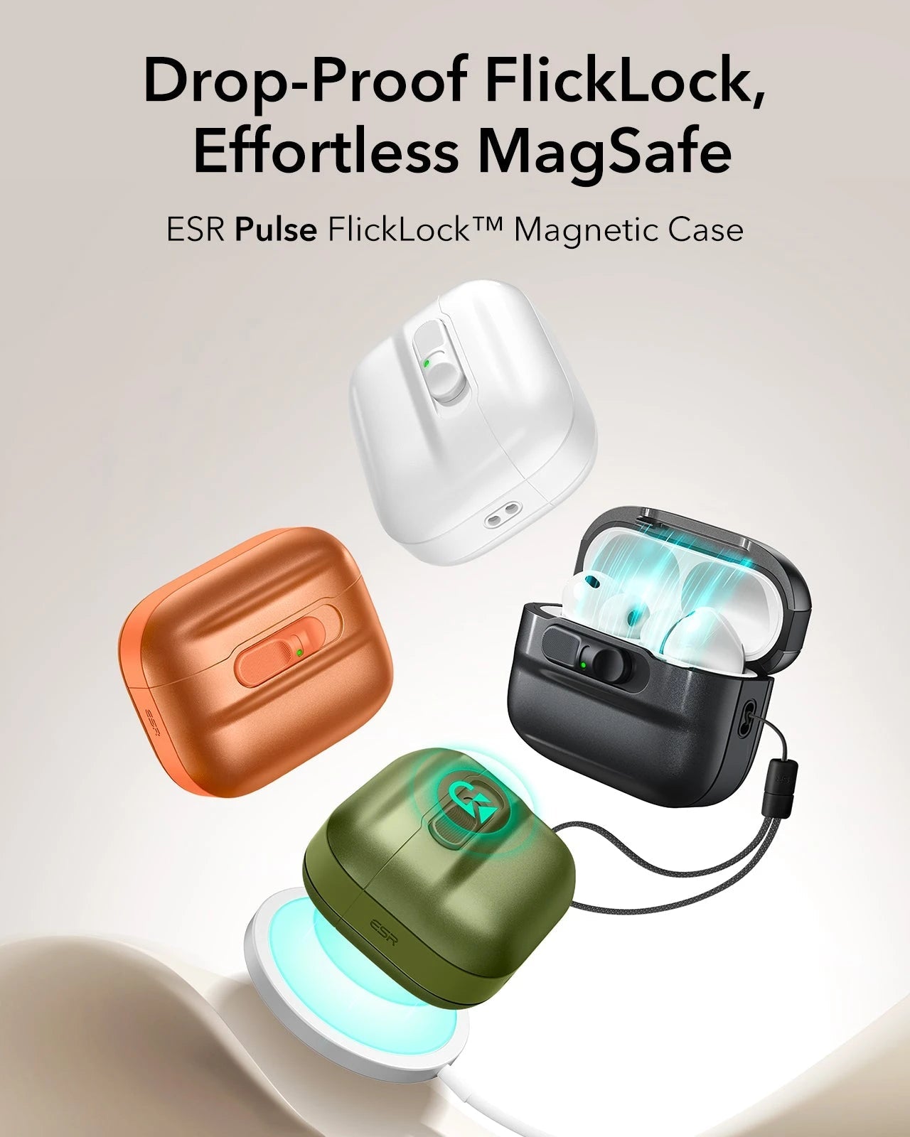 AirPods Pro 3 Pulse FlickLock Charging Case Cover Orange magsafe