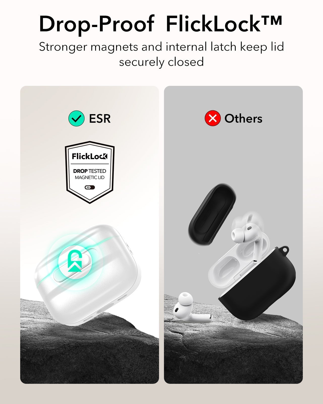 AirPods Pro 3 Pulse FlickLock Charging Case Cover White Drop Proof