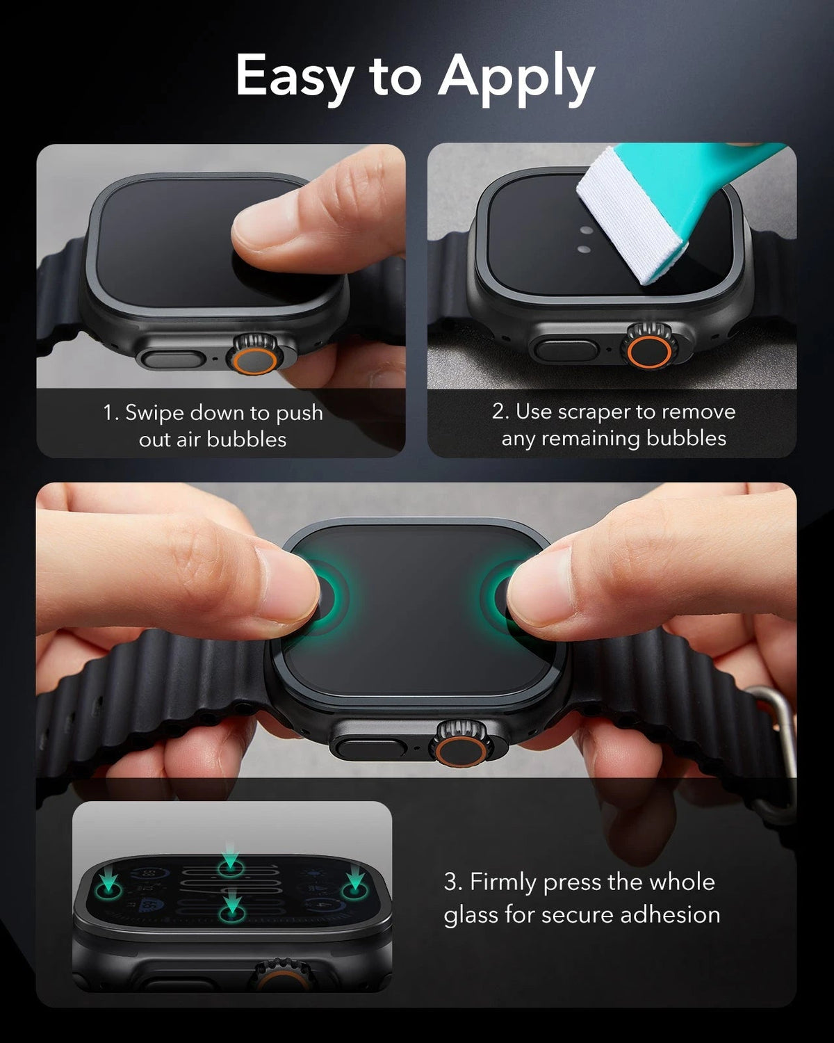 Apple Watch Ultra 4 Armorite Screen Protector (Bezel) - Titanium / Black ESR ESR