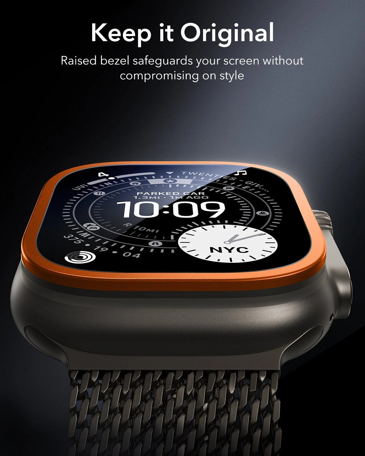 Apple Watch Ultra 4 Armorite Screen Protector (Bezel) - Titanium / Orange ESR ESR