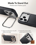 Black Leather iPhone 17 Pro Magsafe Case with Stand Made To Stand Out
