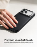ESR Black Leather iPhone 18 Pro Max Magsafe Case with Stand Premium Look, Soft Touch