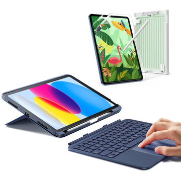 iPad 10th Gen Flex Keyboard Case (Detachable) Paper-Feel Bundle - US Layout-Blue