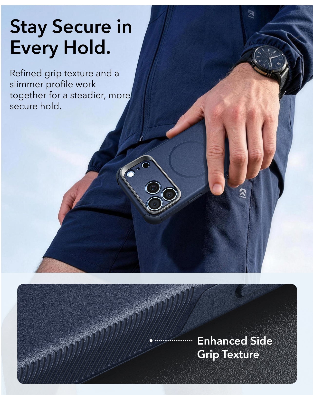 ESR Navy Blue iPhone 18 Pro Max Tough  Phone Case Magsafe with Stand Stay Secure in Every Hold