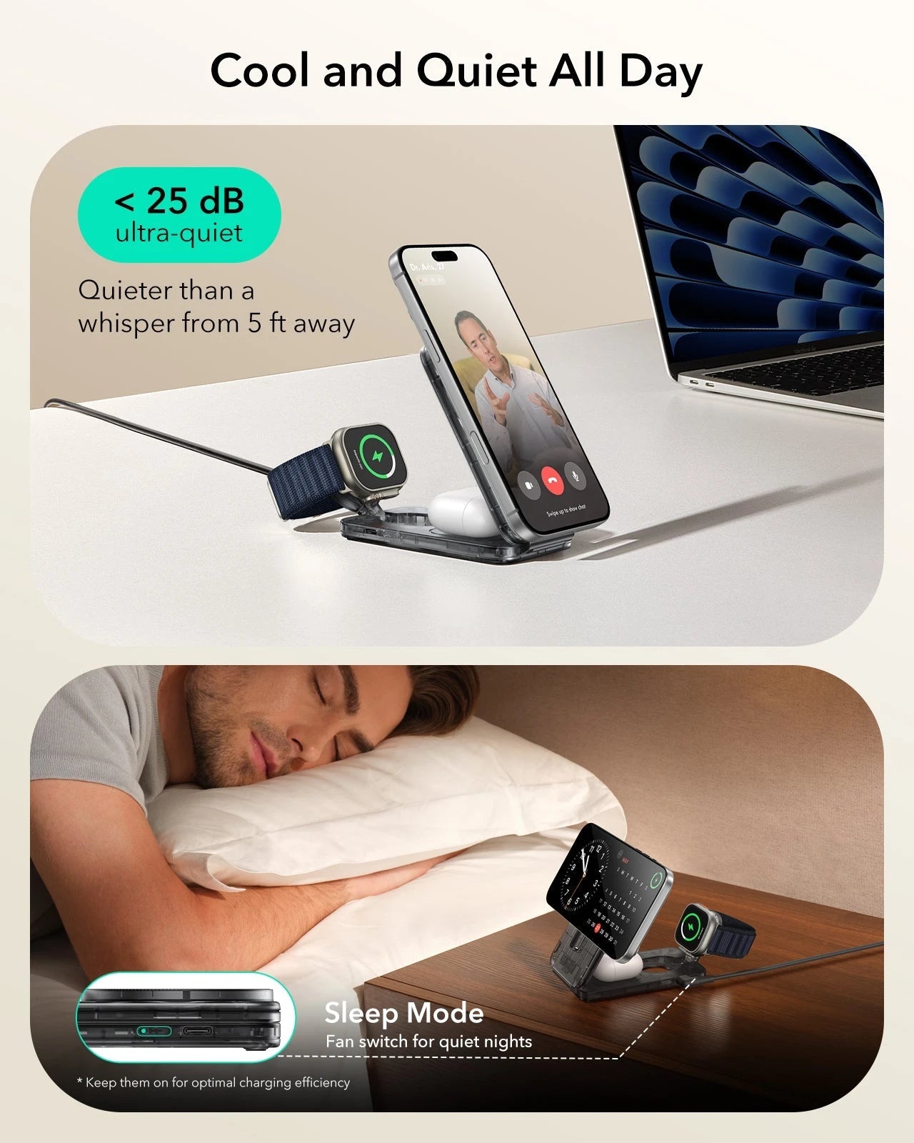 CryoBoost Foldable 3-in-1 Magnetic Charging Station  (25W)-holiday gift